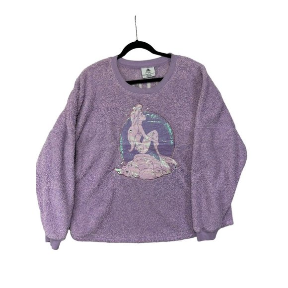 DISNEY The Little Mermaid Anniversary Fleece Purple Spirit‎ Jersey XL - Picture 1 of 8